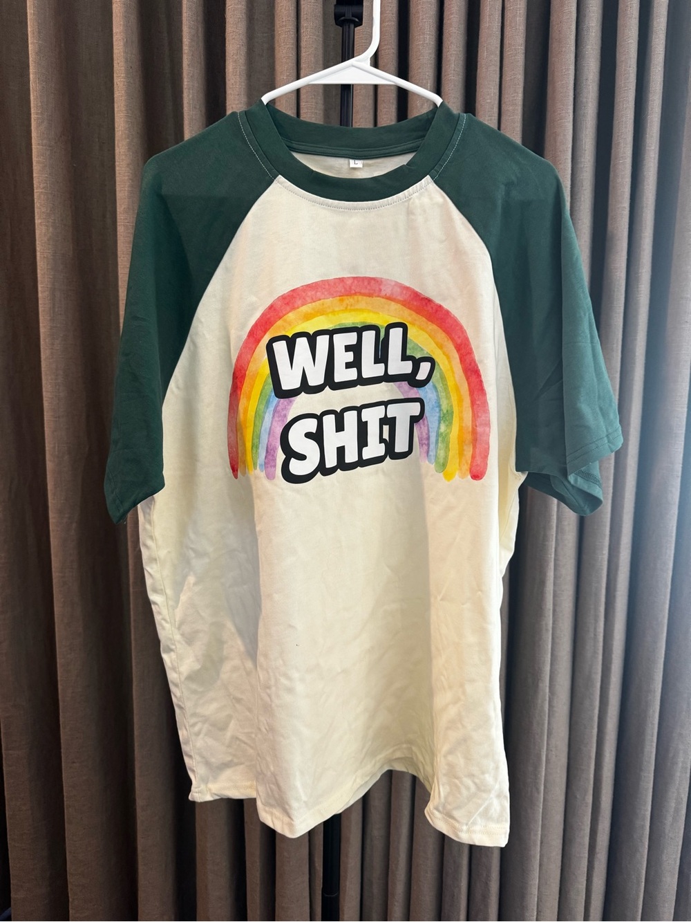 TheRetroTee - Well Sh!t Snarky Sarcastic 1970s Raglan Baseball T-Shirt - NWOT 🌈